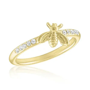 CZ Bee Gold Layers Ring