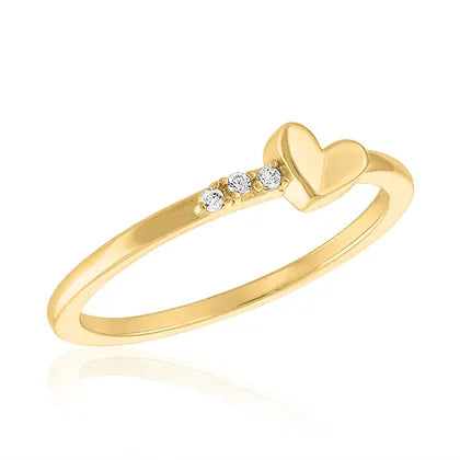 Tilted Heart Gold Layers Ring