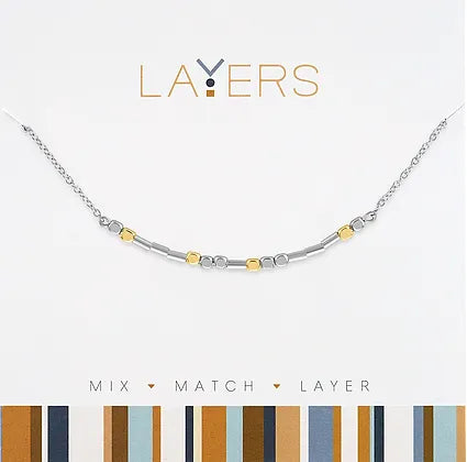 Mini Beaded Layers Necklace in Two-Tone