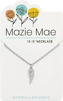 Silver Angel Wing Mazie Mae Necklace