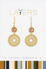 Vintage Rose Filigree Detailed Dangle Layers Earrings in Gold