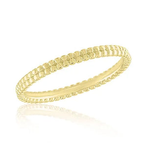 Double Beaded Band Gold Layers Ring