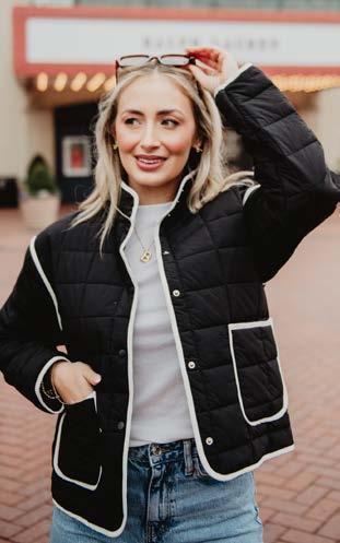 Kensington Contrast Black Quilted Katydid Jacket