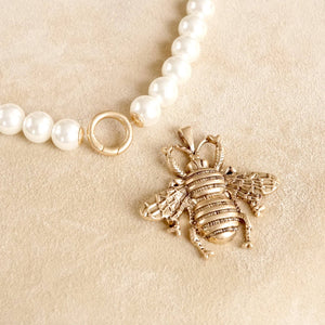 Boho Bee Pearls Statement Necklace