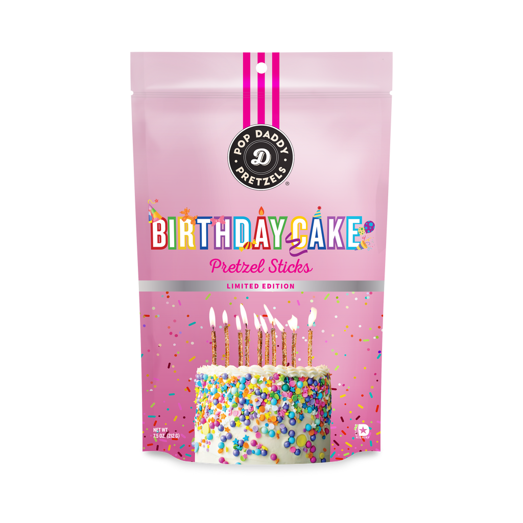 Pop Daddy Birthday Cake Seasoned Pretzels  7.5oz