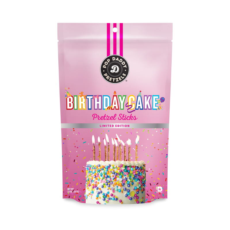 Pop Daddy Birthday Cake Seasoned Pretzels  7.5oz