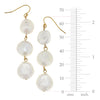 Susan Shaw Gold and 3 Genuine Coin Pearl Earrings