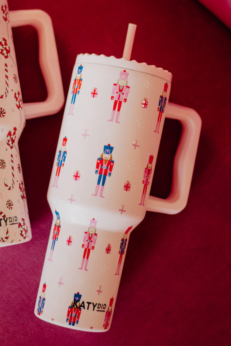 Nutcrackers Christmas Katydid Tumbler with Handle (38 oz)