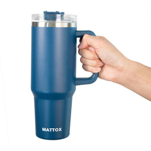 Navy Mattox Tumbler with Handle (40 oz)