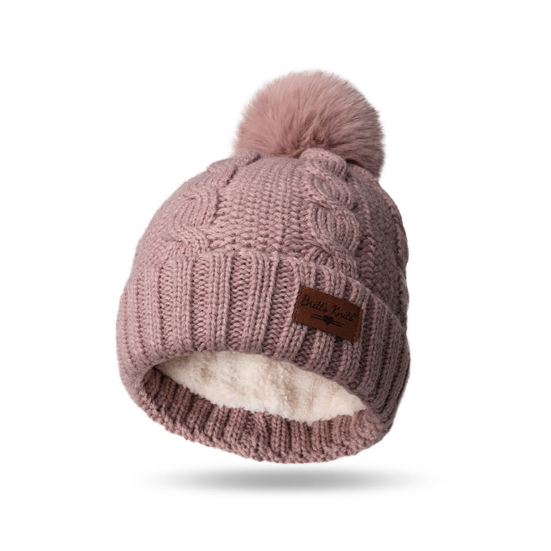 Britt's Knits Blush Cozy Classic Pom Beanie