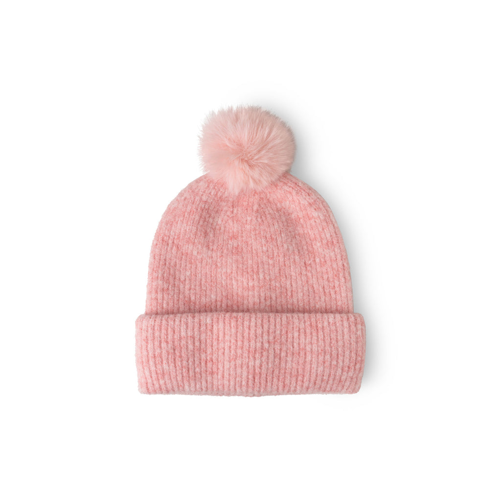 Britt's Knits Pink Powder Knit Ultra Soft Pom Beanie