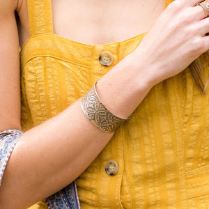 Anju Patina Silver Plated Cuff Bracelet
