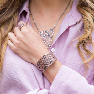 Anju Patina Silver Plated Cuff Bracelet
