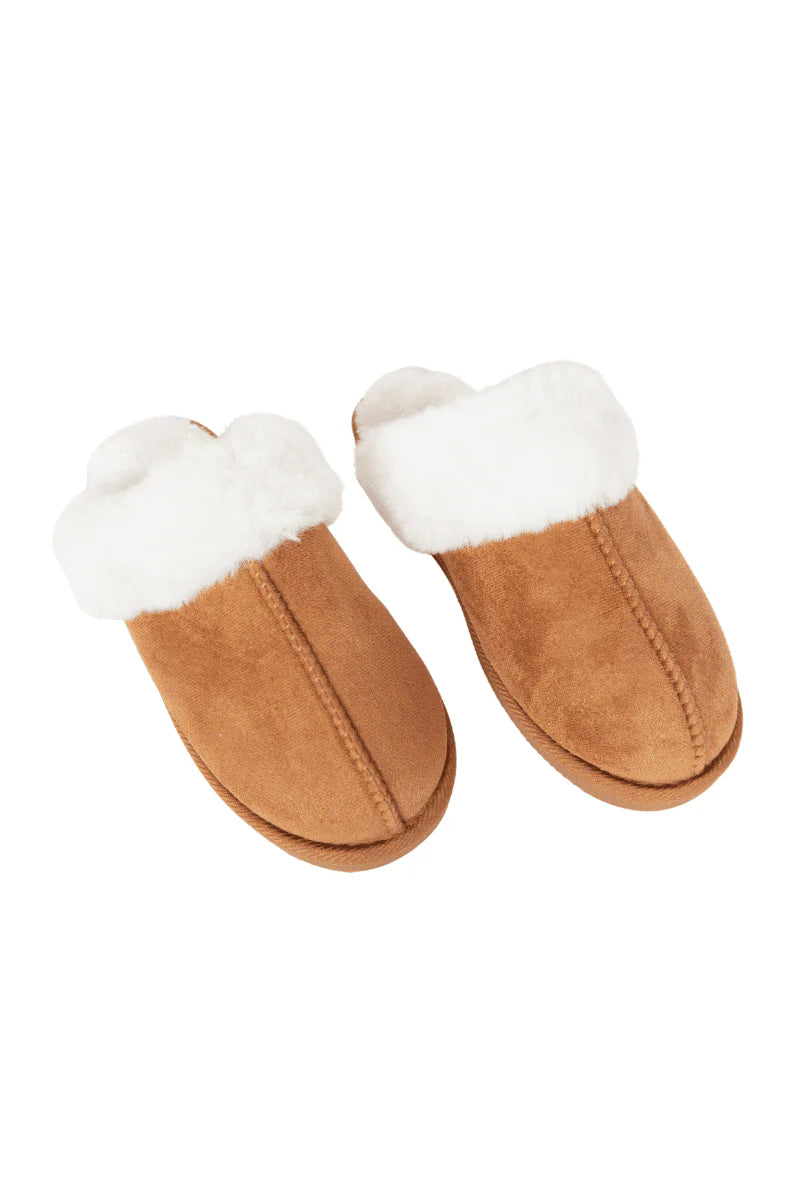 Chestnut Faux Fur Katydid Slip-On House Shoes