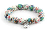 Blue Floral Kids Clay Beaded Stretch Charm Bracelets