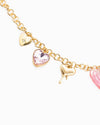 Chloe Pink Heart and Bow Charm Necklace