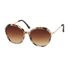 Blue Gem Round Metal Inlay Sunglasses