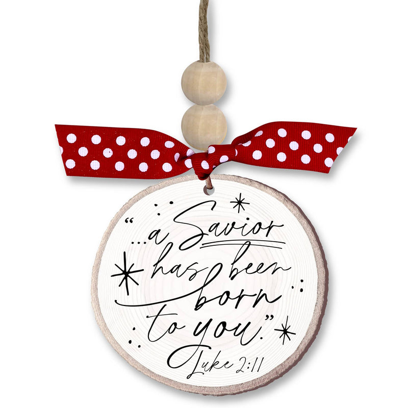 A Savior Has Been Born Rustic Christmas Ornament