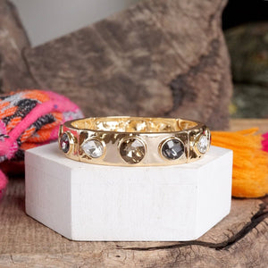 Delphine Blues Sparkly Crystal Stretch Bangle