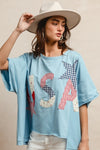 Star Spangled Stitch Patchwork Top