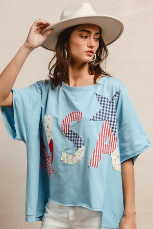 Star Spangled Stitch Patchwork Top