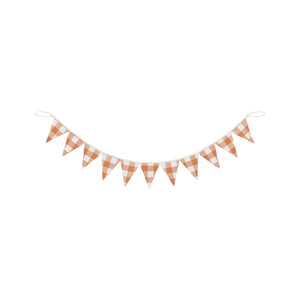 Orange & White Pennant Garland