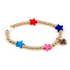 CHARM IT! Patriotic Star Stretch Gold Bead Bracelet