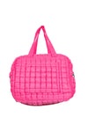 Hot Pink Quilted Katydid Duffle Weekender Bag with Pass-Thru Slip