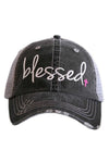 Blessed with Pink Cross Trucker Hat