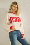 Merry Cream Cloudy Knit Pullover Top