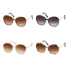 Blue Gem Round Metal Inlay Sunglasses