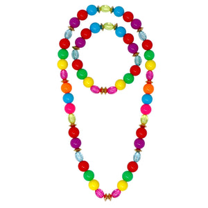 Rainbow Beaded Necklace & Bracelet Set