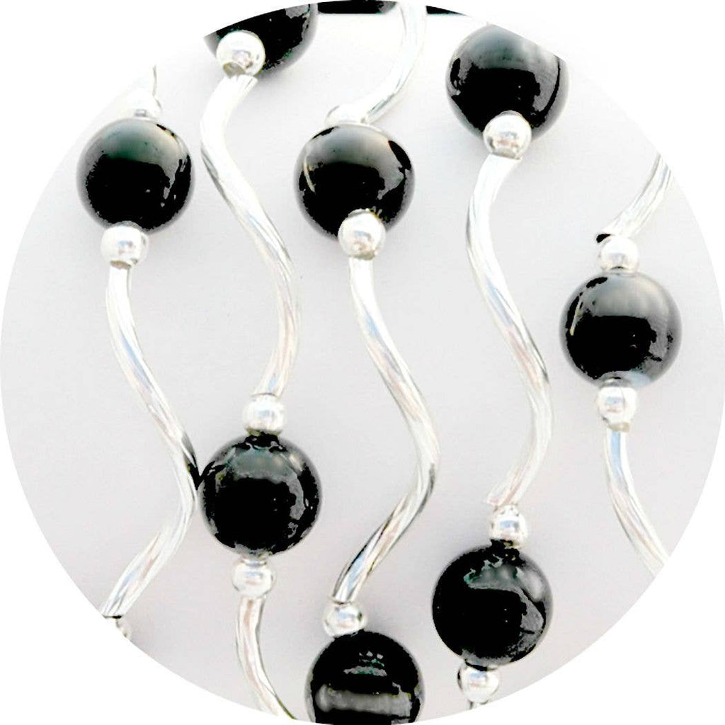 Black Onyx Color Story Gemstones + Crystals Beaded Stretch Bracelets