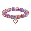 Blue Floral Kids Clay Beaded Stretch Charm Bracelets