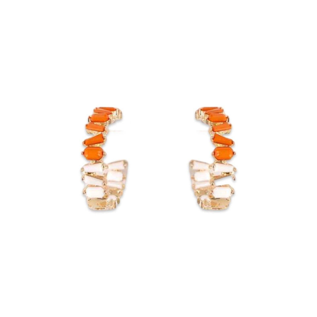 Orange + White Color Block Game Day Hoops