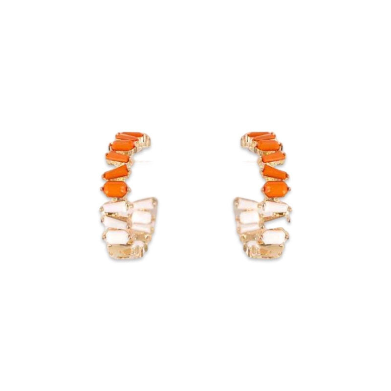Orange + White Color Block Game Day Hoops