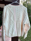 Sunkissed Coconut Simple Girly Ivory & Light Pink Sweater