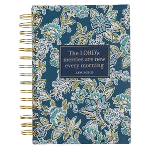 New Mercies Lam. 3:22-23 Blue Floral Spiral-Bound Journal