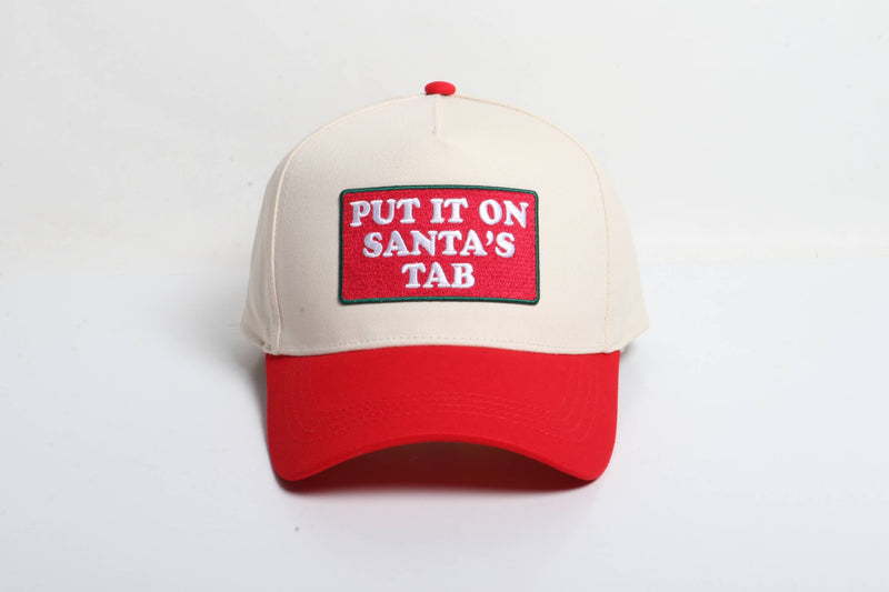 Put It On Santa's Tab Red Baseball Hat