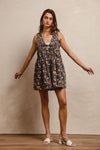 Bless My Blooms Washed Floral Denim Romper