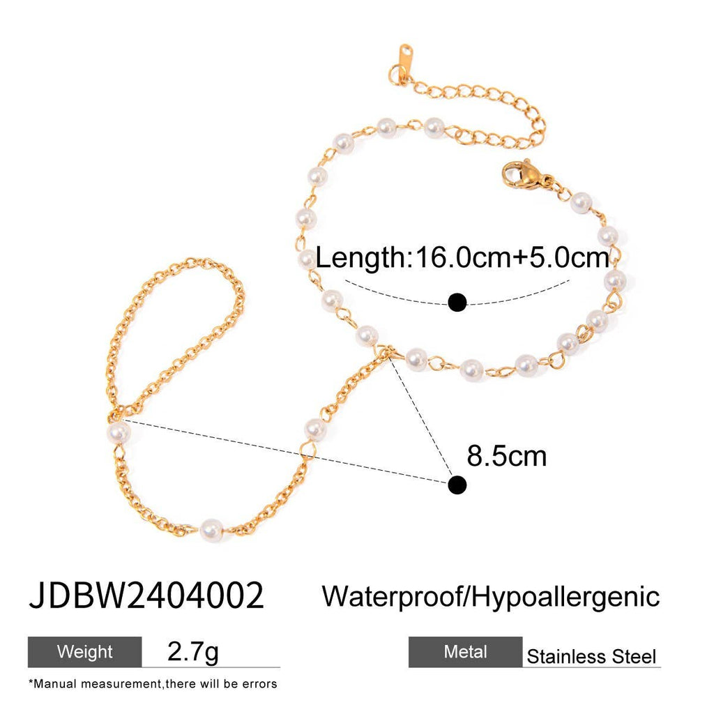 Pearl Reverie Finger Chain Ring Bracelet