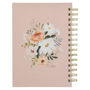 Good Work in You Phil. 1:6 Beige Floral Wirebound Journal
