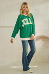 Jolly Kelly Green Cloudy Knit Pullover Top