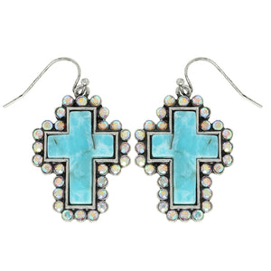 Turquoise Cross Earrings