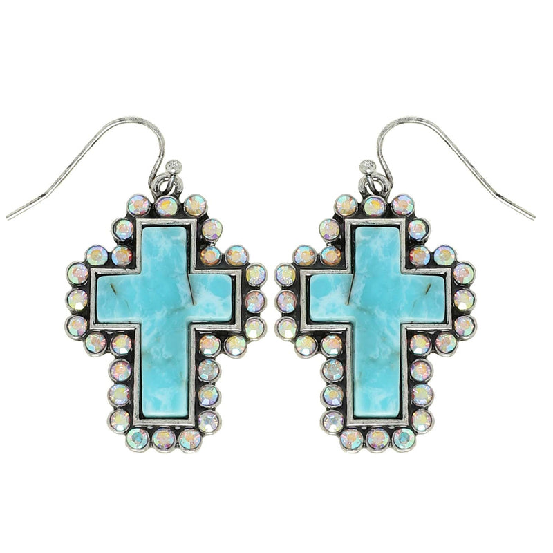 Turquoise Cross Earrings