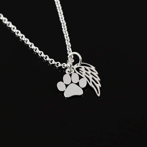 Pawprints on My Heart Pet Memorial Sterling Silver Necklace