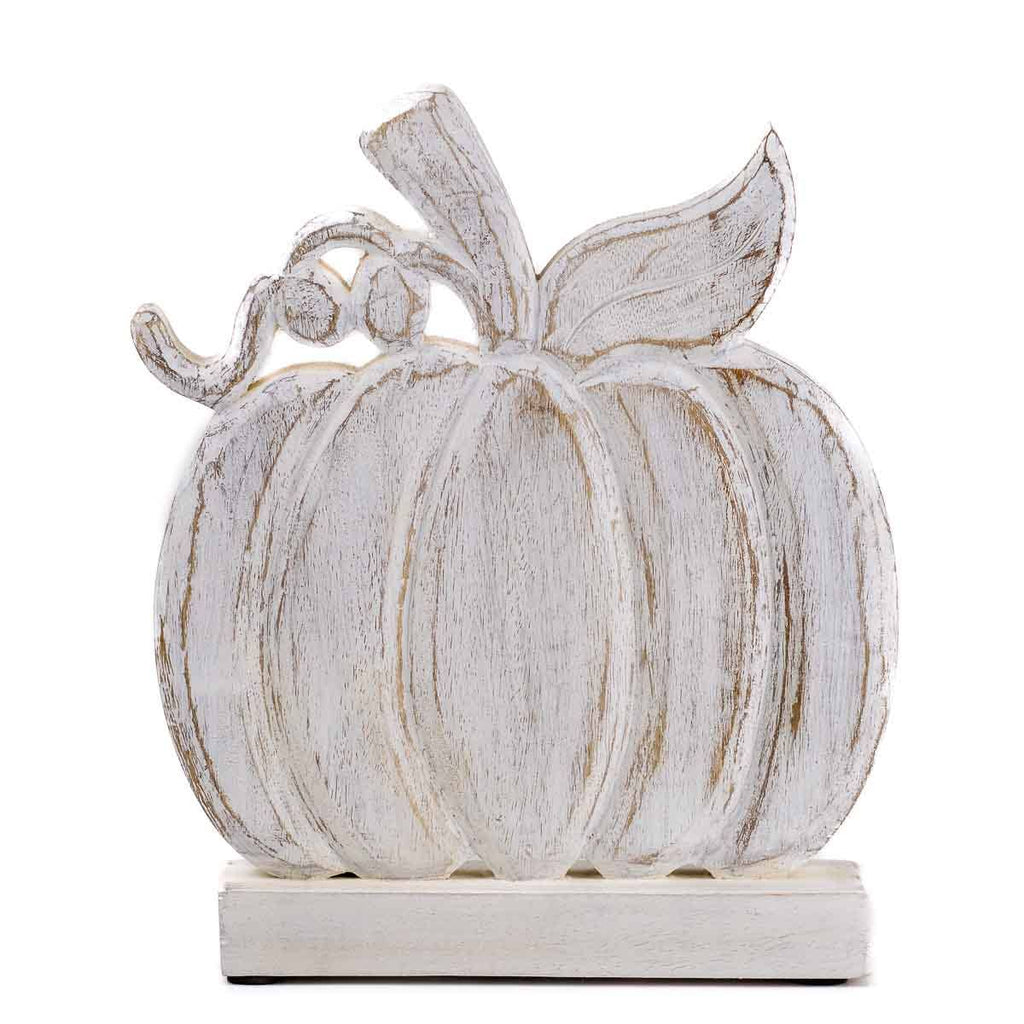 Portland Pumpkin Antique White Wood Sign