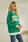 Jolly Kelly Green Cloudy Knit Pullover Top