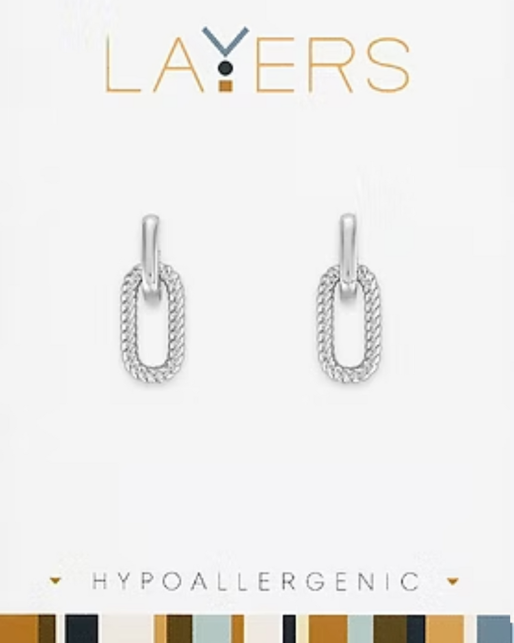 Double Link Huggie Layers Earrings in Silver
