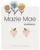 Peach Stud Gold Mazie Mae Earrings